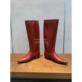 Nina Zarqua Fashion Leather Long Boots For Women Red