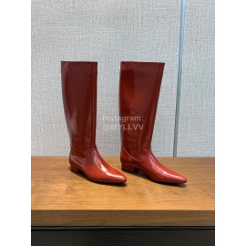 Nina Zarqua Fashion Leather Long Boots For Women Red