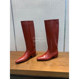Nina Zarqua Fashion Leather Long Boots For Women Red