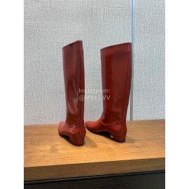 Nina Zarqua Fashion Leather Long Boots For Women Red