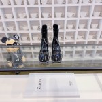 Nina Zarqua Autumn Winter New Leather Chain Boots For Women Black