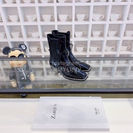 Nina Zarqua Autumn Winter New Leather Chain Boots For Women Black
