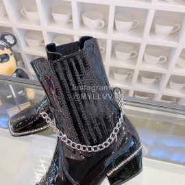 Nina Zarqua Autumn Winter New Leather Chain Boots For Women Black