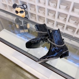 Nina Zarqua Autumn Winter New Leather Chain Boots For Women Black