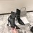 Nina Zarqua Crocodile Leather Pointed High Heeled Boots For Women Black