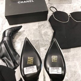 Nina Zarqua Crocodile Leather Pointed High Heeled Boots For Women White