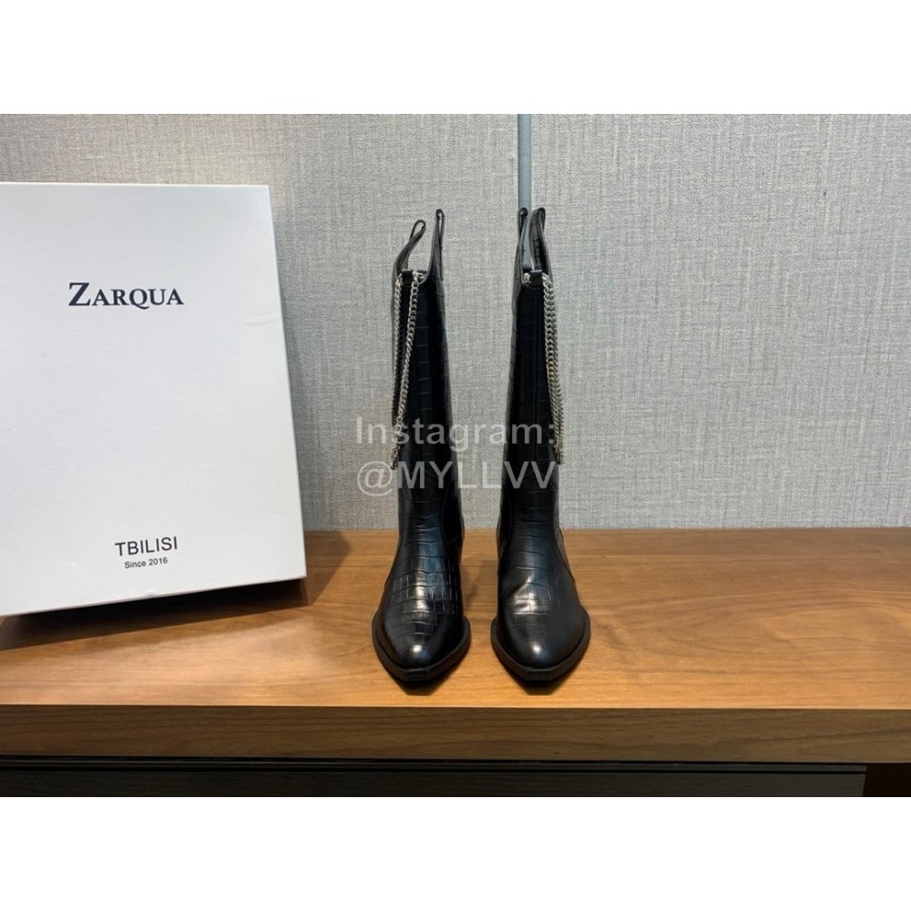 Nina Zarqua Crocodile Leather Chain High Heeled Boots For Women 