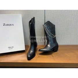 Nina Zarqua Crocodile Leather Chain High Heeled Boots For Women 