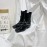 Nina Zarqua Black Patent Leather High Heeled Chain Boots For Women 