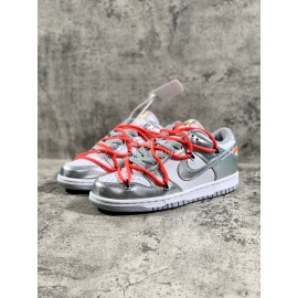 Off White Nike Sb Dunk Leather Sneakers Ct0856-800