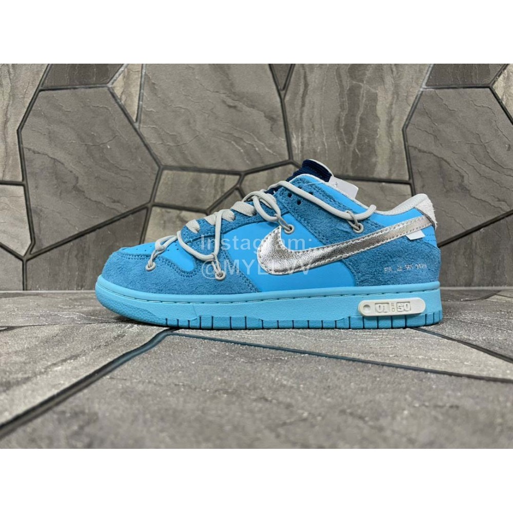 Off White Futura Sb Dunk Sneakers Blue For Men And Women