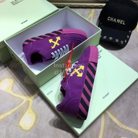 Off White Arrows Casual Canvas Shoes For Men And Women Purple