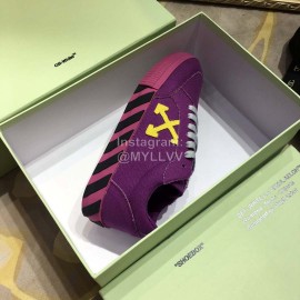 Off White Arrows Casual Canvas Shoes For Men And Women Purple