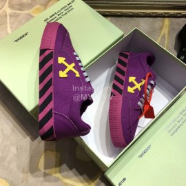 Off White Arrows Casual Canvas Shoes For Men And Women Purple
