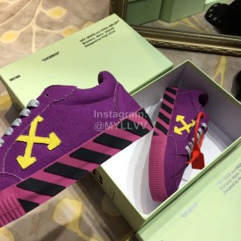 Off White Arrows Casual Canvas Shoes For Men And Women Purple