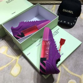 Off White Arrows Casual Canvas Shoes For Men And Women Purple