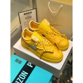 Off White Nike Air Force 1lowuniversity Gold Sneakers For Men And Women