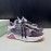 Off White Leather Mesh Casual Sneakers For Men Gray