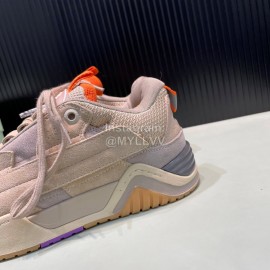 Off White Leather Mesh Casual Sneakers For Men Beige