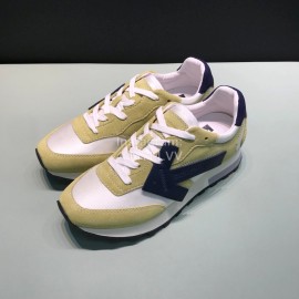 Off White Spring Leather Casual Sneakers For Men And Women Beige