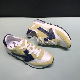 Off White Spring Leather Casual Sneakers For Men And Women Beige