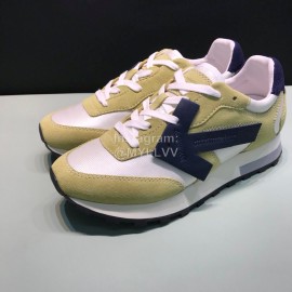 Off White Spring Leather Casual Sneakers For Men And Women Beige