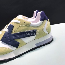 Off White Spring Leather Casual Sneakers For Men And Women Beige