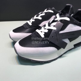 Off White Spring Leather Casual Sneakers For Men And Women Black