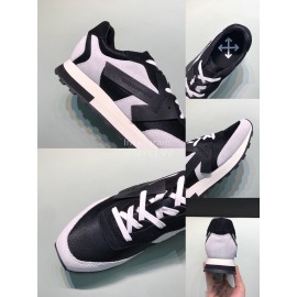 Off White Spring Leather Casual Sneakers For Men And Women Black