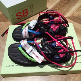 Off White Summer Fashion Ribbon Sandals For Women 