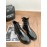 Off White Winter Fashion Calf Chelsea Boots For Women Black