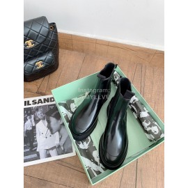 Off White Winter Fashion Calf Chelsea Boots For Women Black