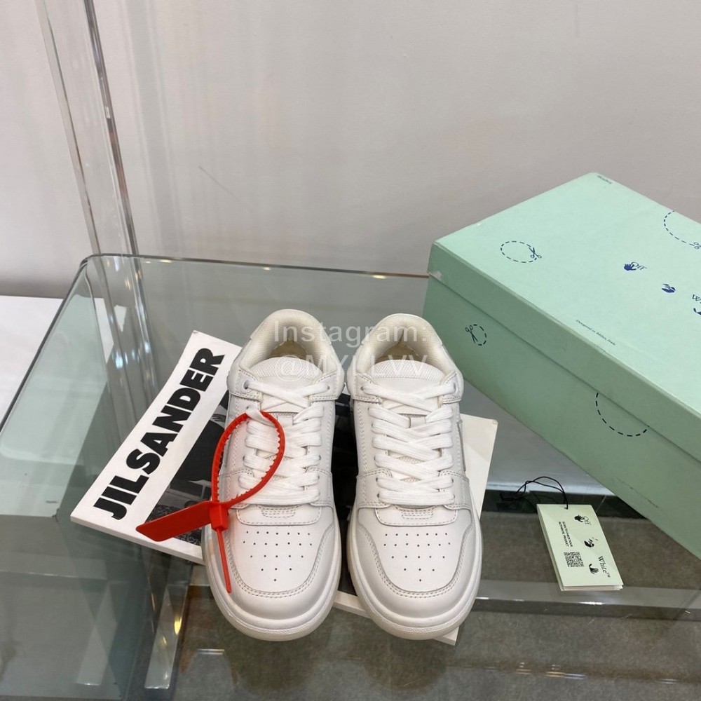 Off White Spring Calf Casual Sneakers For Women White