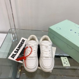 Off White Spring Calf Casual Sneakers For Women White