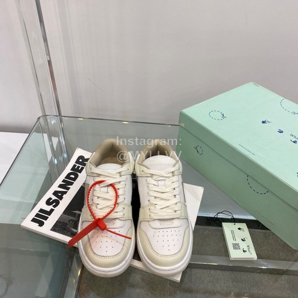 Off White Spring Calf Casual Sneakers For Women