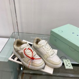 Off White Spring Calf Casual Sneakers For Women