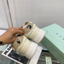Off White Spring Calf Casual Sneakers For Women