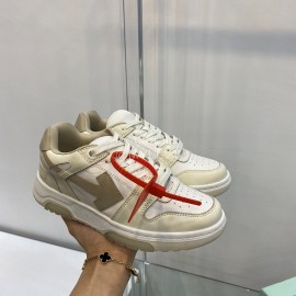 Off White Spring Calf Casual Sneakers For Women