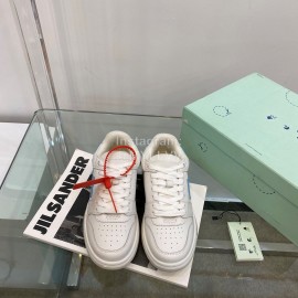Off White Spring Calf Casual Sneakers For Women Blue