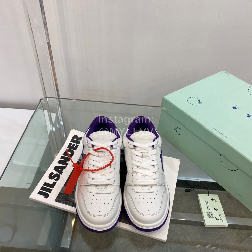 Off White Spring Calf Casual Sneakers For Women Dark Blue