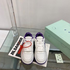 Off White Spring Calf Casual Sneakers For Women Dark Blue