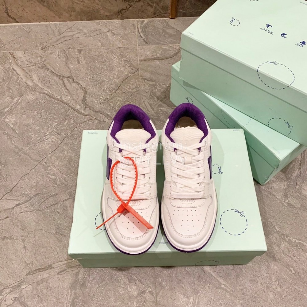 Off White Spring Calf Casual Sneakers For Women Purple