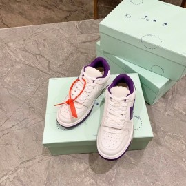 Off White Spring Calf Casual Sneakers For Women Purple