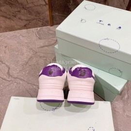 Off White Spring Calf Casual Sneakers For Women Purple