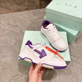 Off White Spring Calf Casual Sneakers For Women Purple