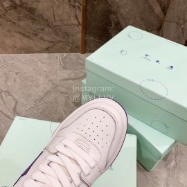 Off White Spring Calf Casual Sneakers For Women Purple