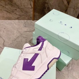 Off White Spring Calf Casual Sneakers For Women Purple