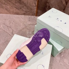 Off White Spring Calf Casual Sneakers For Women Purple