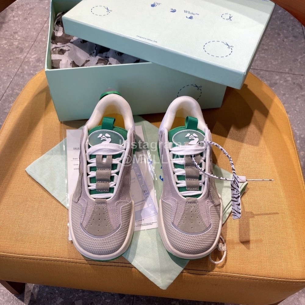 Off White Autumn Winter New Calf Sneakers For Men And Women Gray