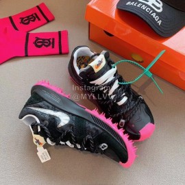 Off White Co Branded With Nike Nylon Mesh Running Shoes For Men And Women Black